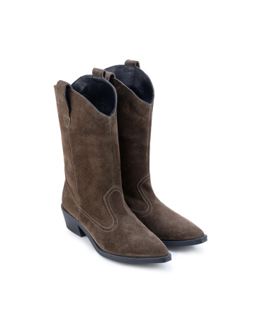 казаки коричневые замша